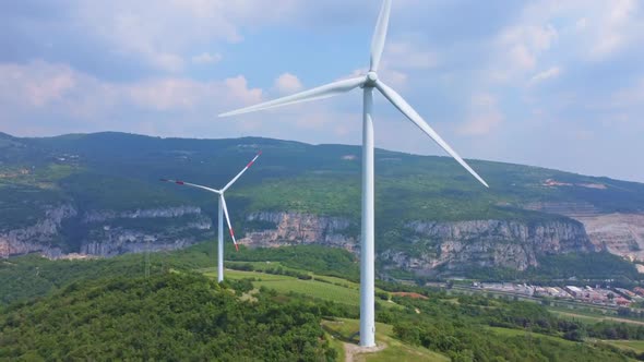 Aerial View Of A Eolic Power Plant alt