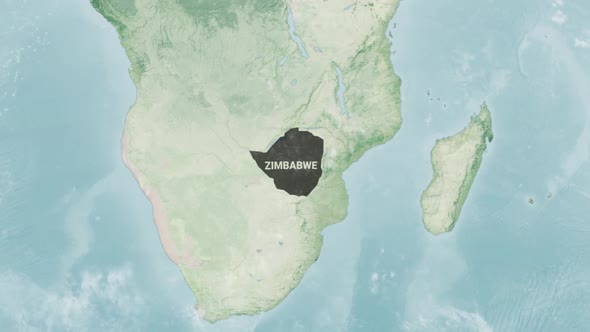 Globe Map of Zimbabwe with a label