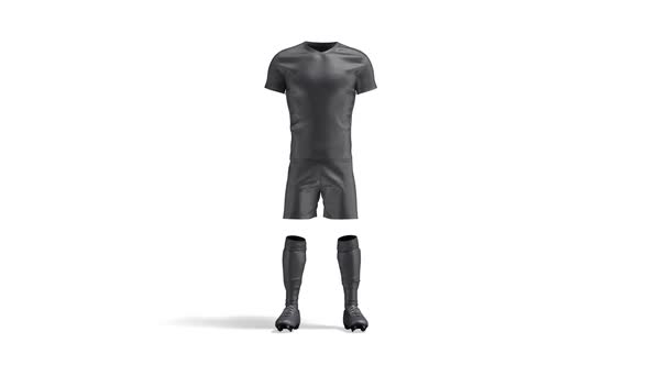 Blank black soccer uniform, looped rotation alt