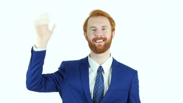 Hello Gesture by Businessman, Waving Hand alt