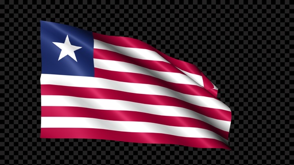 Liberia Flag Blowing In The Wind alt