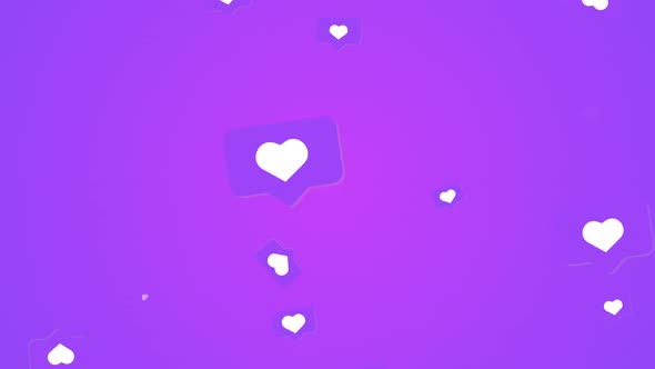 Social media animated hearts like alt