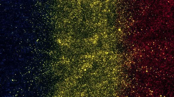 Romania Flag With Abstract Particles