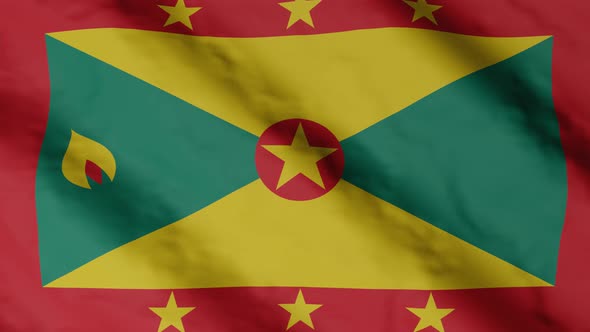 Grenadian flag waving in the wind. Grenada alt