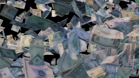 Money flying away transition in wind alt