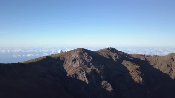 View Of Observatories From Top Of Roque De Los Muchachos, La Palma