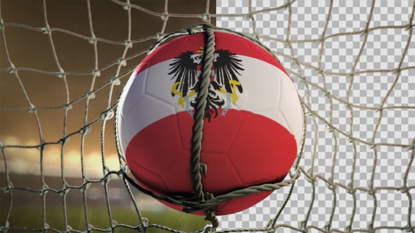 Soccer Ball Scoring Goal Night Frontal - Austria