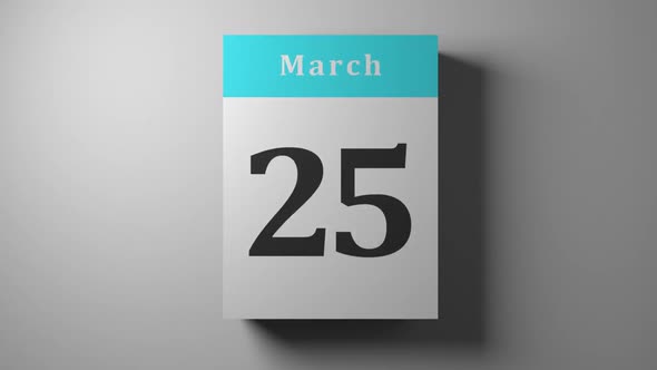 Fast Calendar Scrolling Showing Every Day and Month with Flipping Pages, Timelapse alt