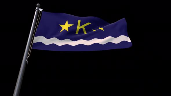 Flag Of Kinshasa City Comoros With Alpha Channel 4K alt