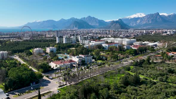The City at The Foot of the Mountains Antalya Turkey Aerıal Vıew 4 K alt