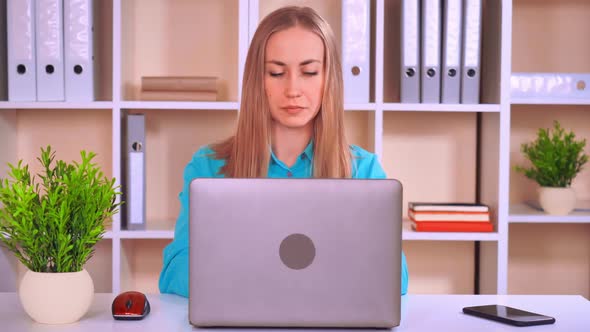 Smiling Entrepreneur Using Laptop  Video Prores alt