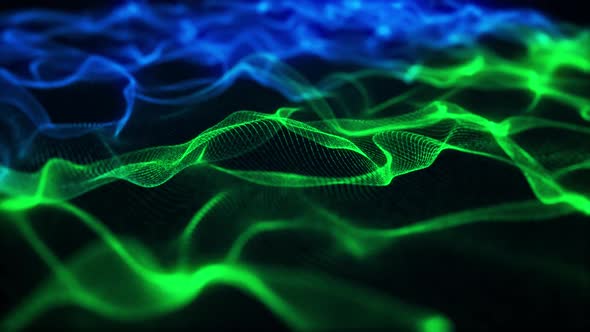 Green Blue Particle Loop Background