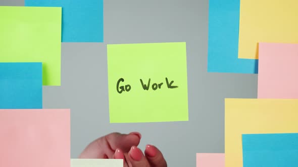 Note Sticker on Transparent Glass Closeup alt