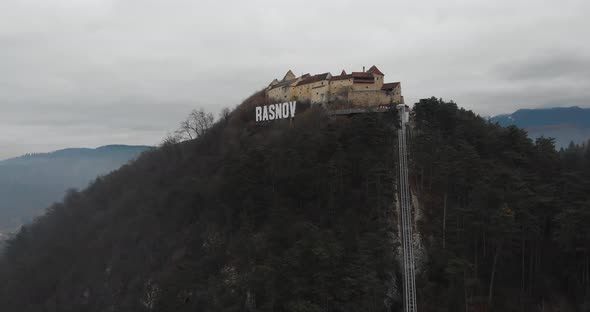 Rasnov Citadel by Drone - Romania alt