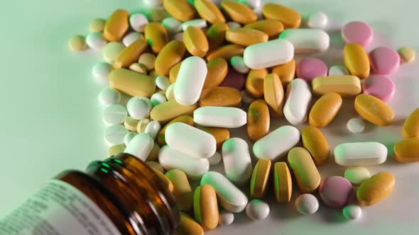 Spilled Pills It is Seen That Colored Pills are Scattering From Medicine Box alt