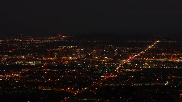Downtown Phoenix Sunrise Aerial Wide Angle alt