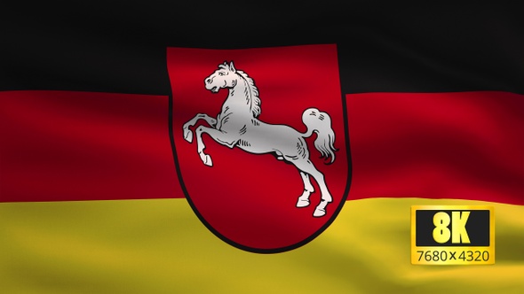 8K German State Flag Lower Saxony alt
