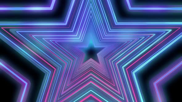 Star Tunnel Neon Light Movement Background infinite Loop alt