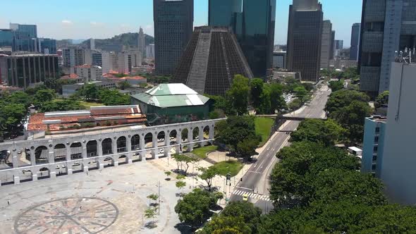 Lapa Arches, Carioca Aqueduct, Cathedral Of Saint Sebastian (Rio De Janeiro, Brazil) Aerial View alt