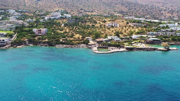 Aerial View of Elounda, Crete, Greece