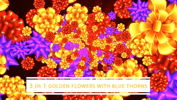 Golden Flowers With Blue Thorns
