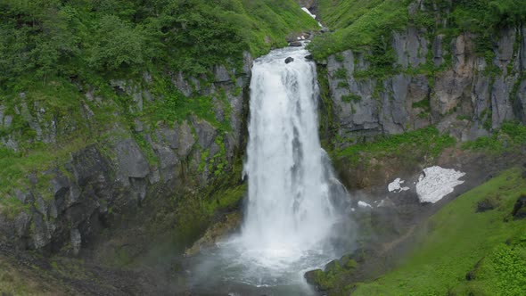 The Calm Waterfall on Kamchatka Peninsula Russia