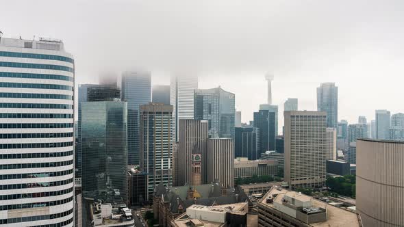 City Skyline Day Fog in Toronto