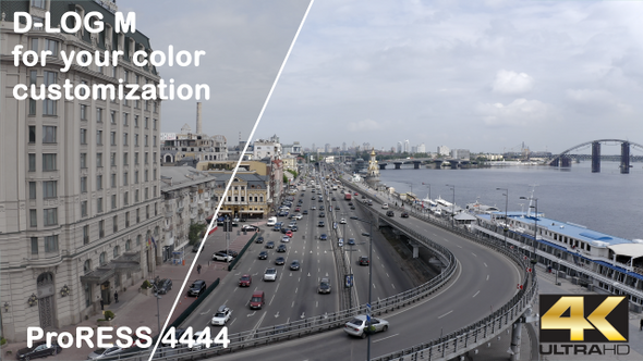 Drone shooting of the landscape in Kyiv city (Ukraine) 