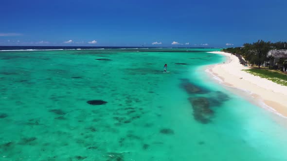 View From the Height of the Snowwhite Beach of Le Morne on the Island of Mauritius in the Indian alt