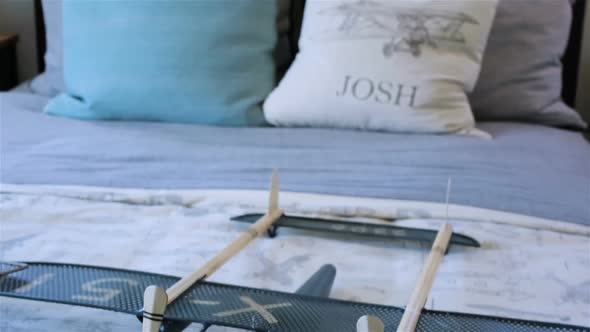 Interior of kids bedroom in typical new suburban house in North America. alt