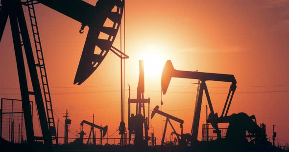 Oil Wells At Sunrise alt