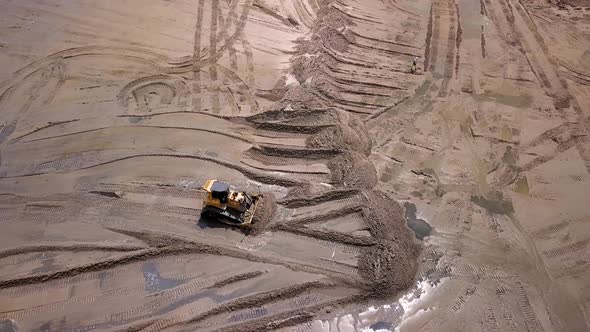 Beach Dredging Aerial shot