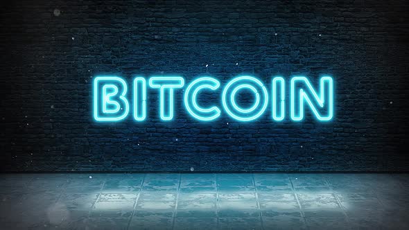 Bitcoin Neon Sign Blue alt