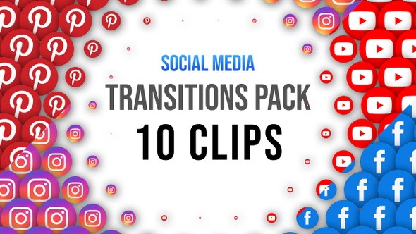 Social Media - Radial Transitions 10 Clips