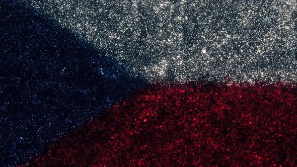 Czech Republic Flag With Abstract Particles