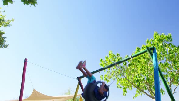 Kids playing in the playground alt