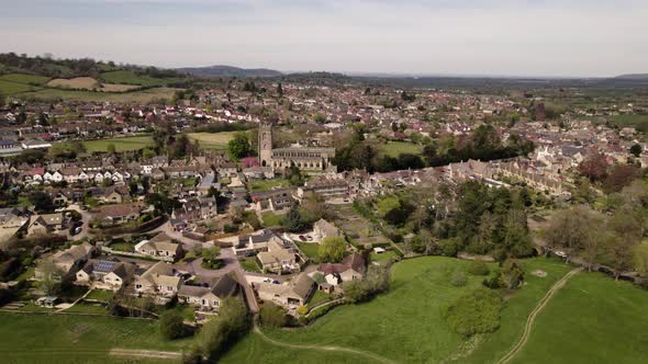 Winchcombe St Peter's Church UK Spring Aerial Landscape Cotswolds Gloucestershire