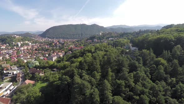 Aerial view of Brasov and Tampa Hill
