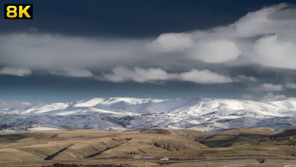 First Snow of the Winter on Arid Treeless Hills alt
