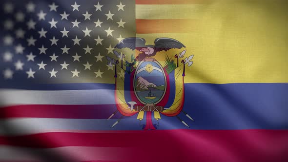 USA Ecuador Flag Loop Background 4K