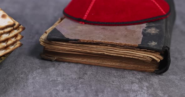 Passover Holiday Traditional Celebration with Four Cup Wine Kosher Matzah on Jewish Pesach alt