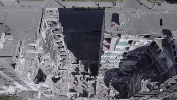 War in Ukraine  Destroyed Building in Borodyanka Bucha District alt