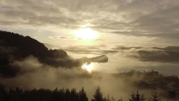 Dramatic sunrise, Kalandsvannet, Bergen, Norway