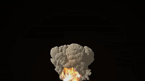 Explosion In Isolated Black Background . Animation