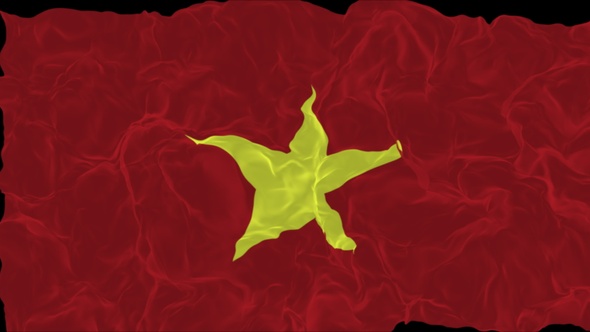 flag Vietnam turns into smoke. State weakening concept a crisis, alpha channel alt
