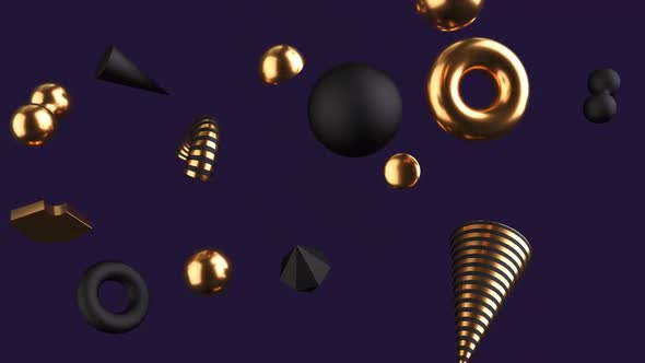 Black and Gold geometric shapes 3