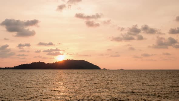 Sunset Behind Island in 4K 