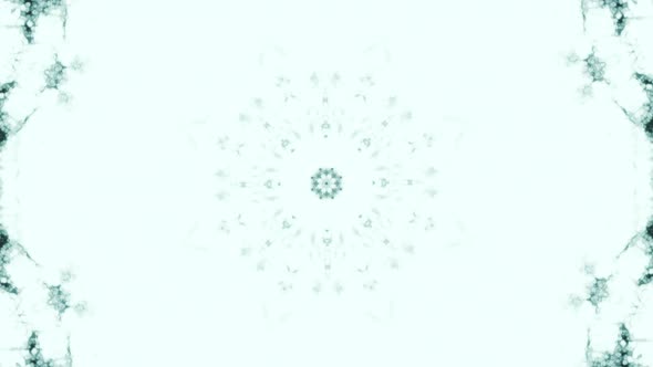 Kaleidoscope sequence ink patterns. 4k Abstract white and blue motion graphics background. Or for yo