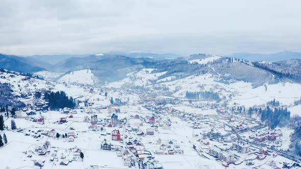 Mountain Village in Winter