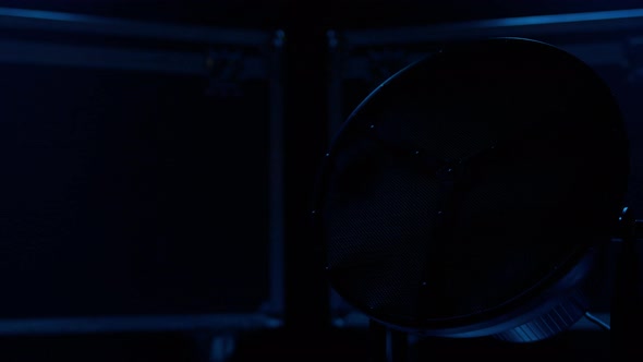 Round Retro Lighting Device for Concerts During Switching on alt